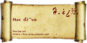 Hux Éva névjegykártya
